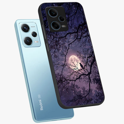 Whispering Moon Silence Glass Case displayed in angled mockup highlighting calm lunar design with dreamy night aesthetic.