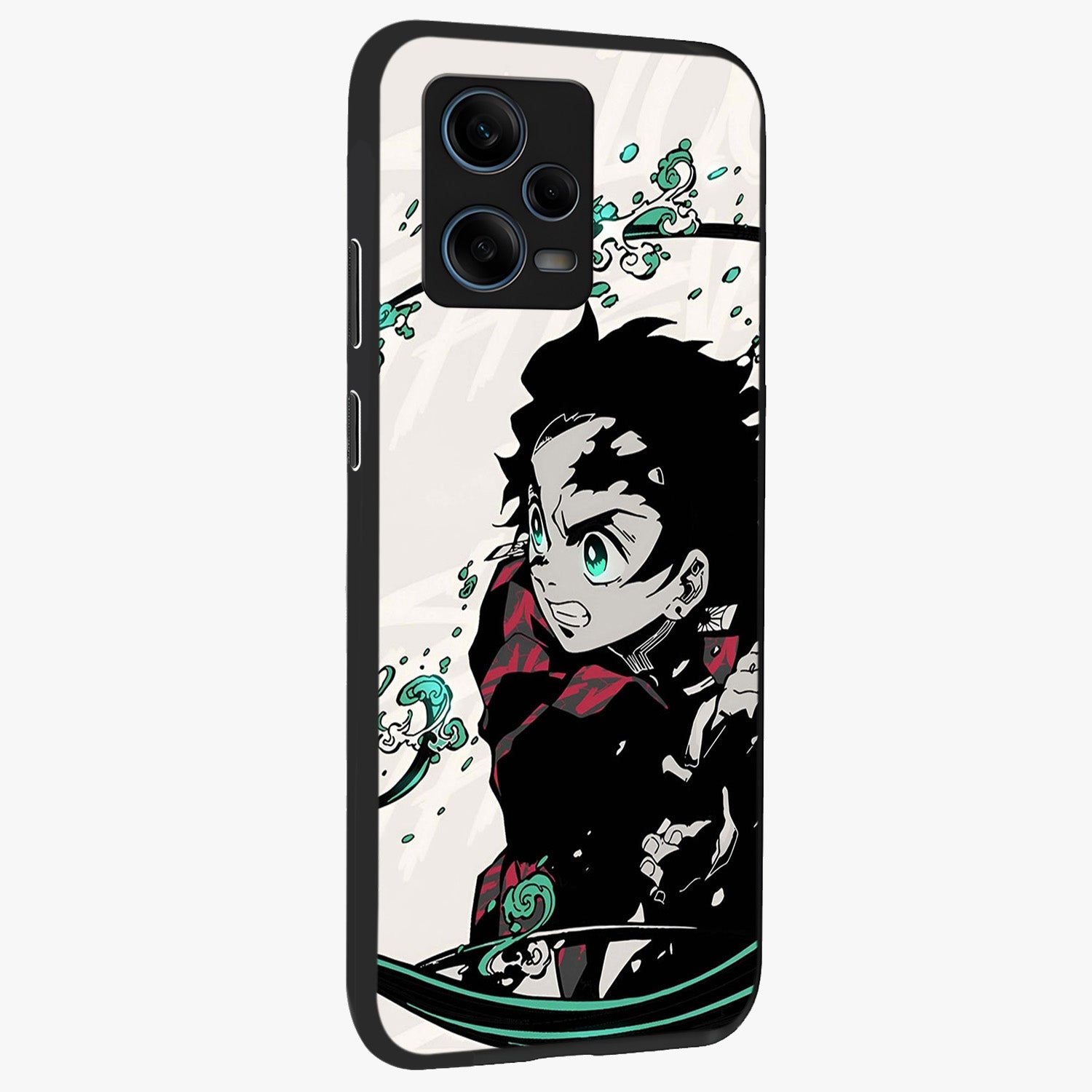 Demon Slayer Glass Case upright view showcasing powerful anime artwork with intense warrior theme.