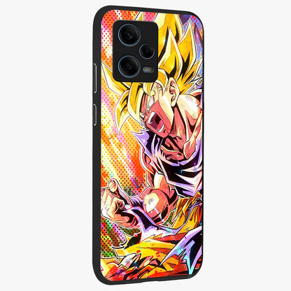 Firing Goku Glass Case upright view showcasing energetic anime artwork with bold warrior theme.