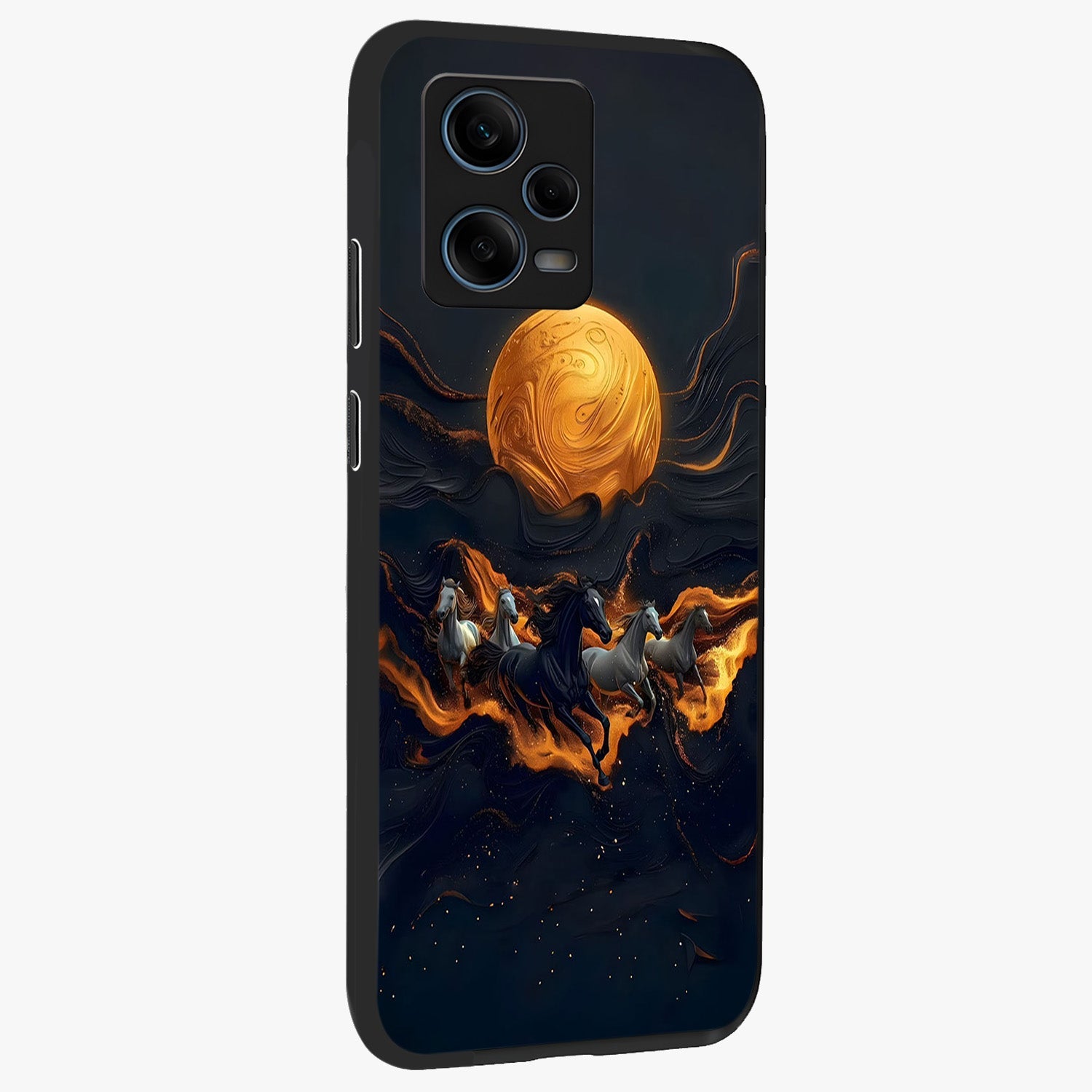 Golden Royal Heritage Glass Case upright view showcasing elegant royal artwork with classic heritage theme.