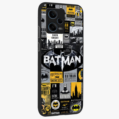 Knight Gotham Rise Glass Case upright view showcasing bold vigilante themed artwork with gothic city vibe.