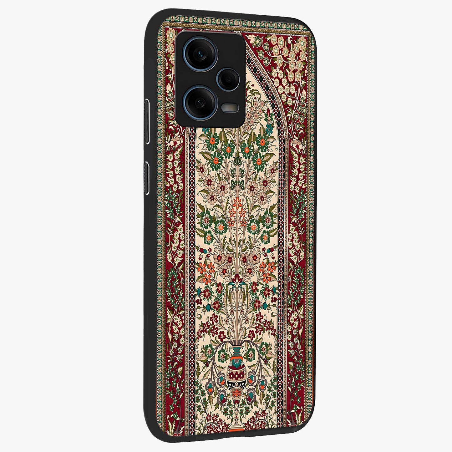 Persian Inspired Glass Case upright view showcasing decorative Persian artwork with rich heritage theme.