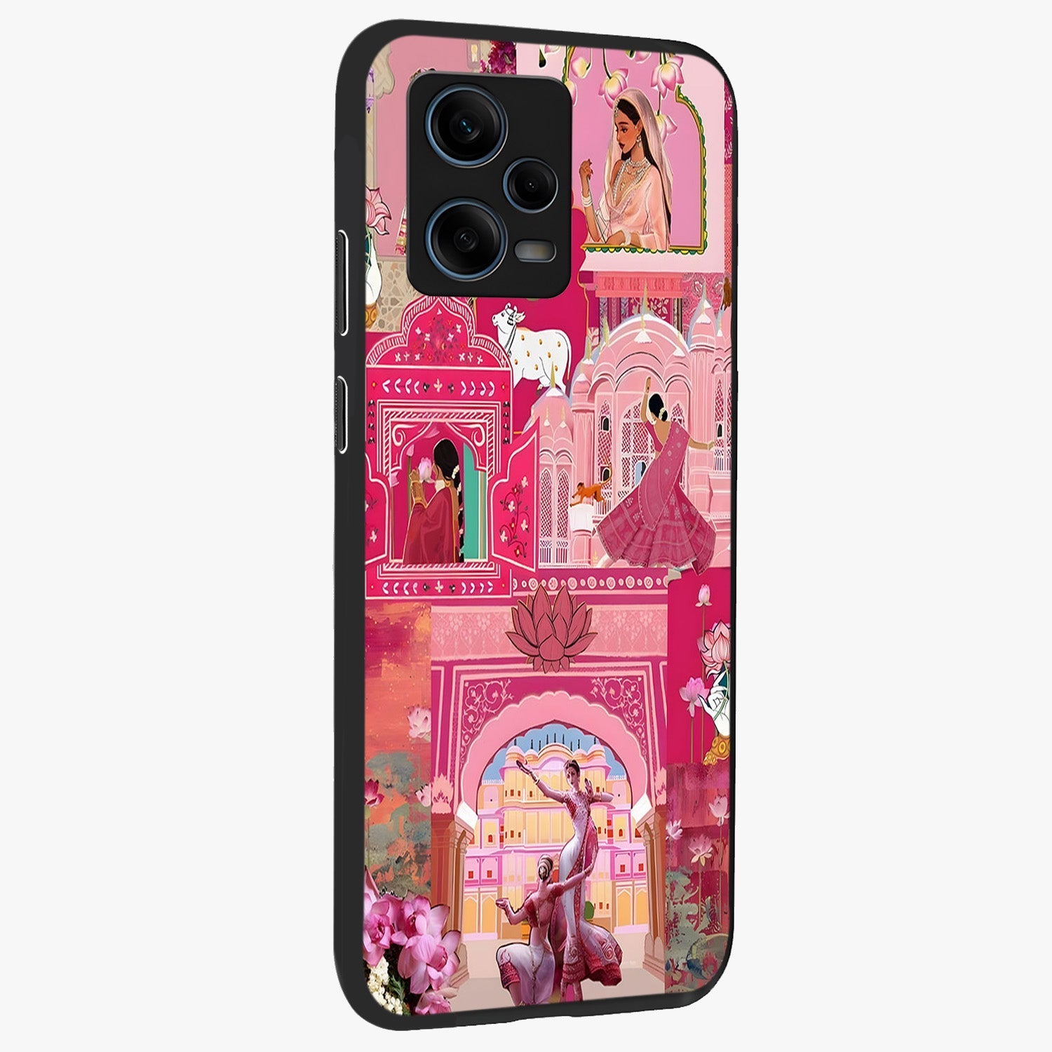 Pink Palace Muse Glass Case upright view showcasing artistic palace artwork with graceful royal theme.