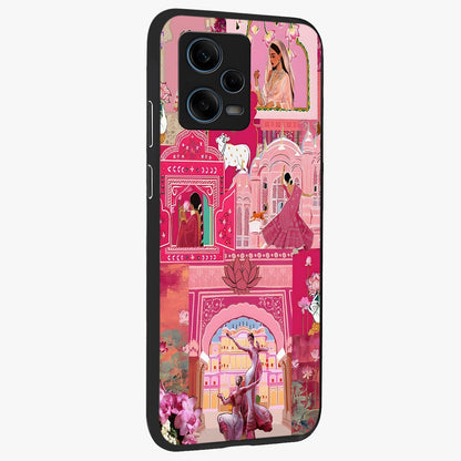 Pink Palace Muse Glass Case upright view showcasing artistic palace artwork with graceful royal theme.