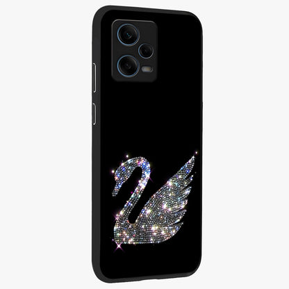 Starlit Swan Grace Glass Case upright view showcasing beautiful swan artwork with peaceful night themed design.