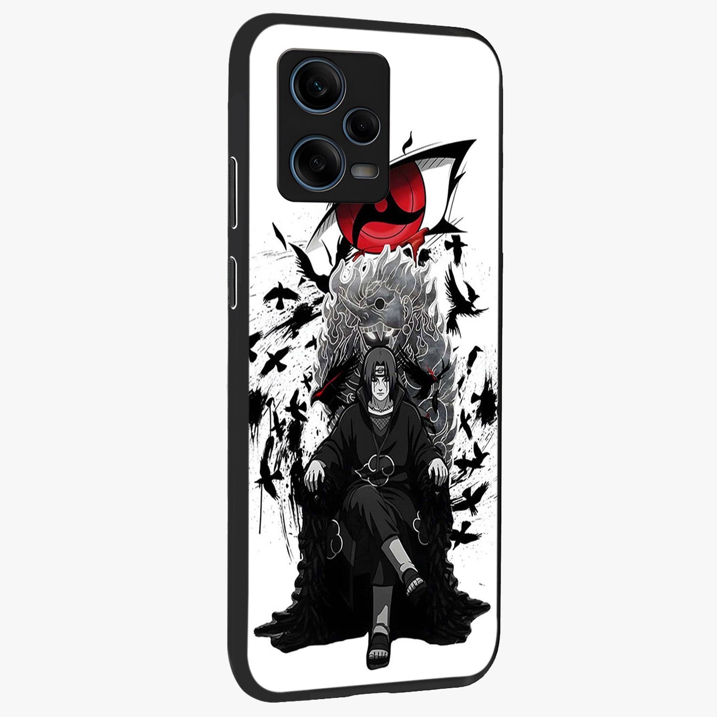 Uchiha Shadow Throne Glass Case upright view showcasing magical underwater galaxy artwork with vibrant cosmic theme.