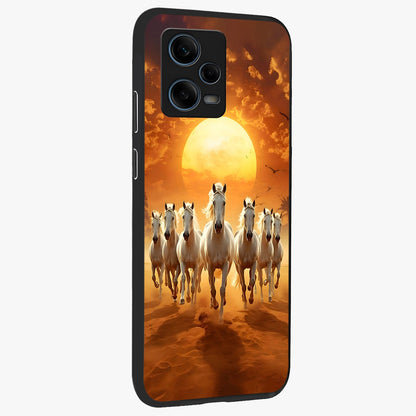 Wild Sunset Majesty Glass Case upright view showcasing dramatic sunset artwork with bold nature theme.