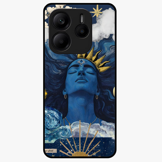 Aesthetic Lord Shiva Glass Case showing flat back view with divine Shiva artwork and glossy glass finish.
