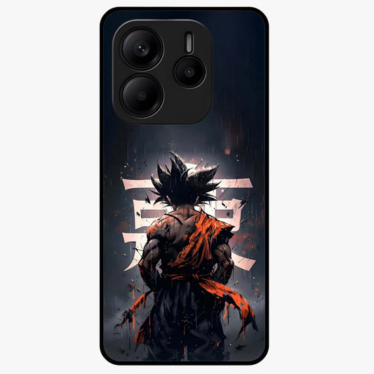 Dark Warrior In Rain Glass Case showing flat back view with warrior artwork in rainy atmosphere and glossy glass finish.