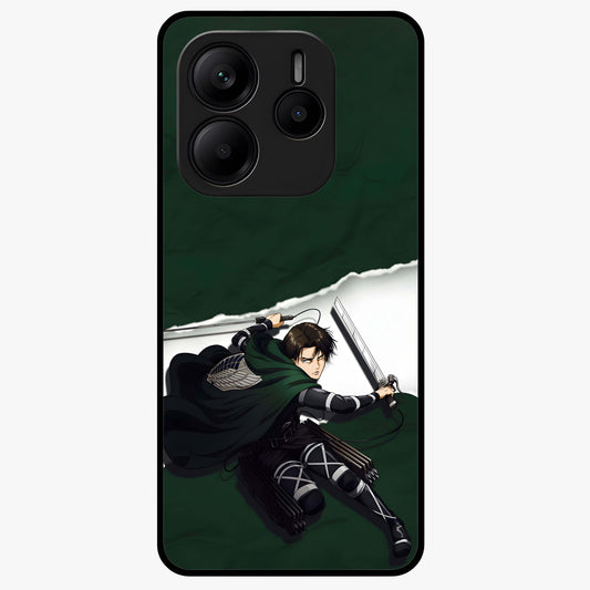 Emerald War Vanguard Glass Case showing flat back view with powerful warrior themed artwork and glossy glass finish.