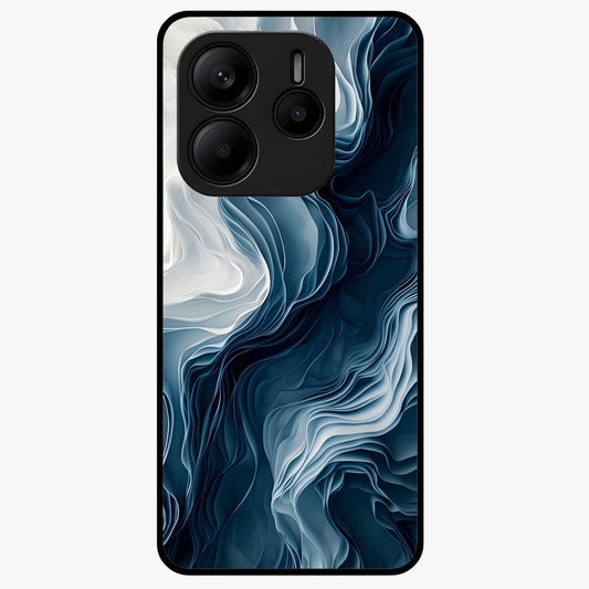 Ethereal Paper Marble Glass Case showing flat back view with soft marble paper texture artwork and glossy glass finish.