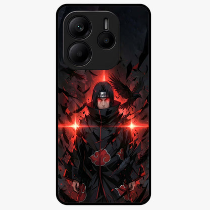 Focused Blade Discipline Glass Case showing flat back view with warrior sword themed artwork and glossy glass finish.