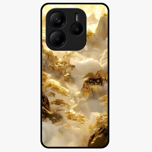 Gates Of Illumination Glass Case showing flat back view with mystical illuminated gate artwork and glossy glass finish.