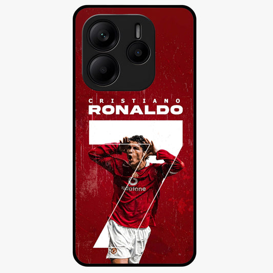 Goal Celebration Legacy Glass Case showing flat back view with football celebration inspired artwork and glossy glass finish.