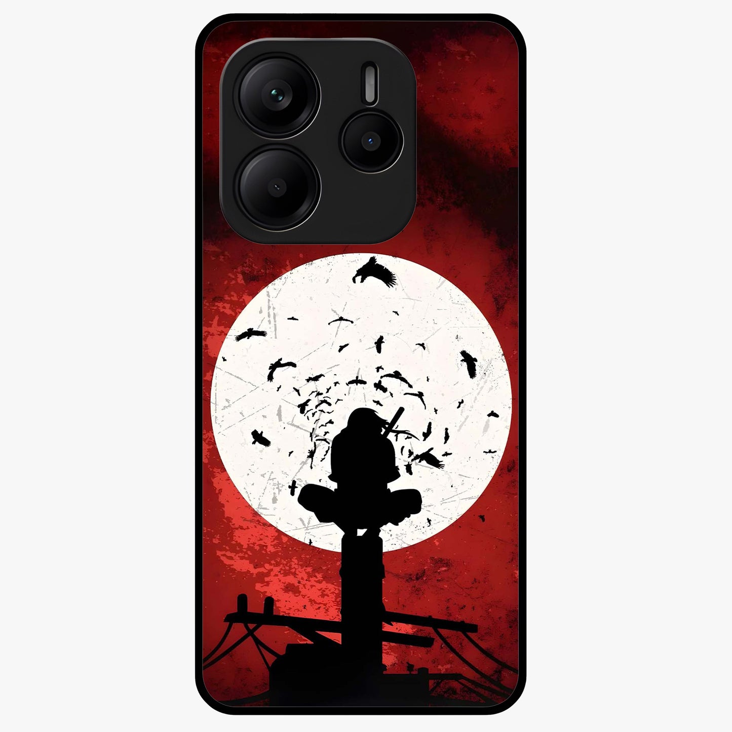 Itachi Limited Edition Naruto Anime Glass Case showing flat back view with iconic anime character artwork and glossy glass finish.