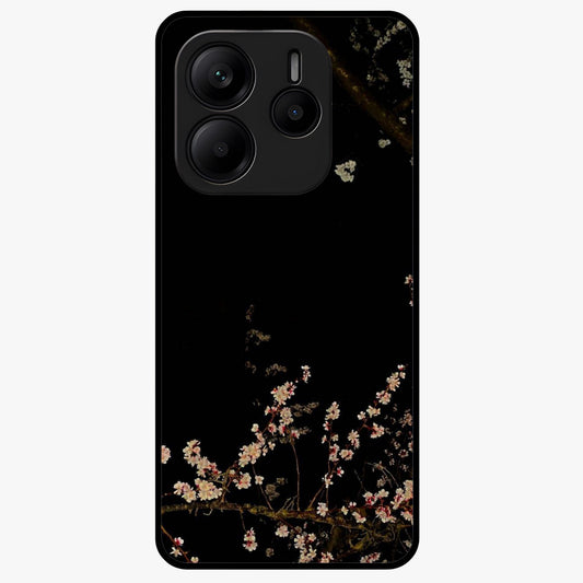 Petal Moon Light With Custom Name Glass Case showing flat back view with floral moonlight artwork and personalized name design.