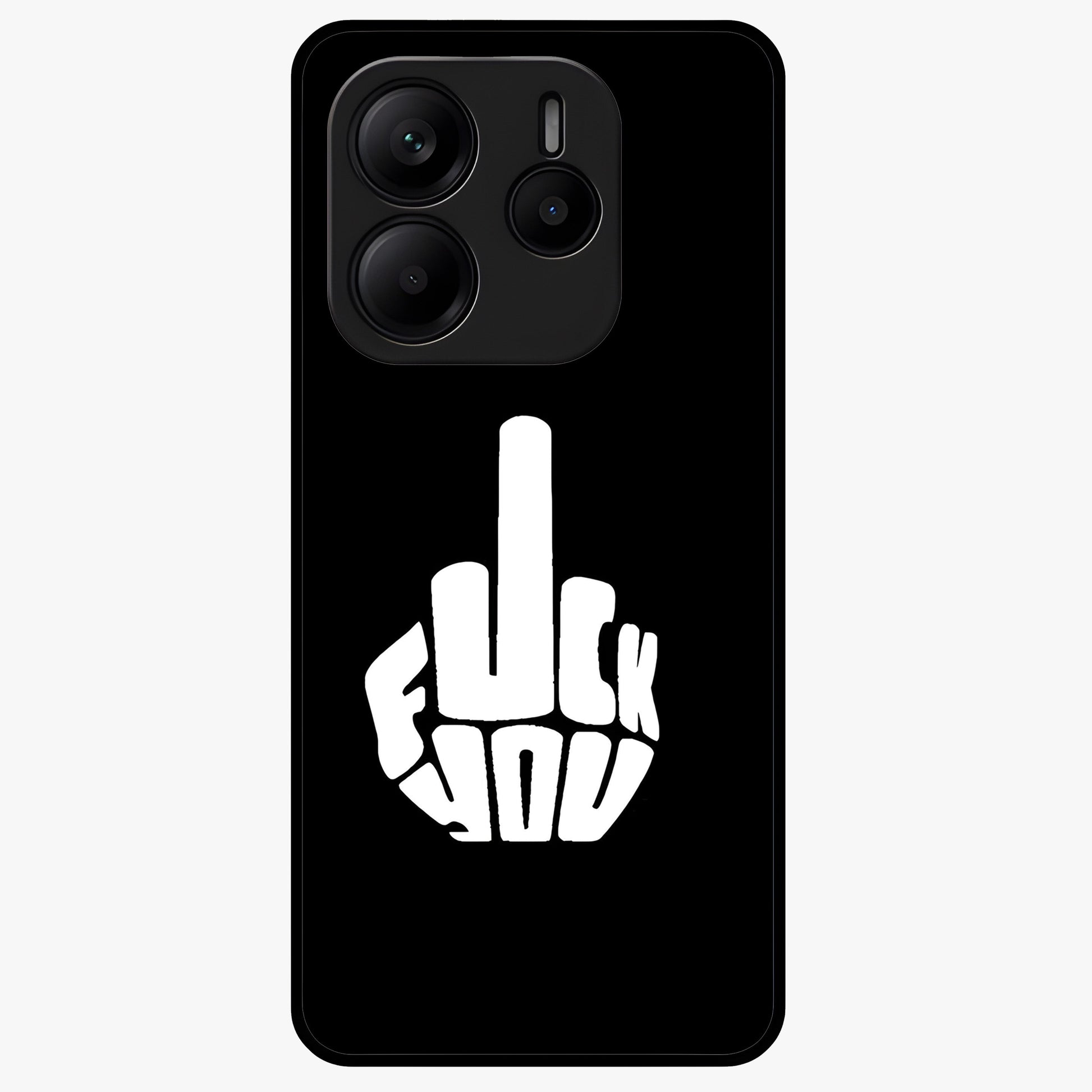 Rebel Mode On Glass Case showing flat back view with bold rebellious typography artwork and glossy glass finish.