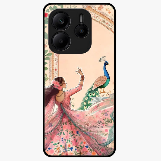 Royal Grace Muse Glass Case showing flat back view with elegant artistic artwork and glossy glass finish.