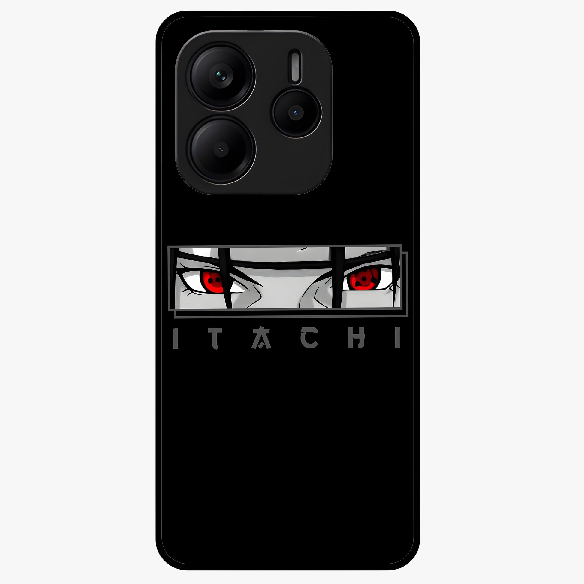 Scarlet Gaze Dominance Glass Case showing flat back view with striking red themed artwork and glossy glass finish.