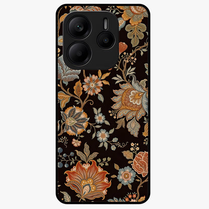 Vintage Floral Dream Glass Case showing flat back view with classic floral artwork and glossy glass finish.