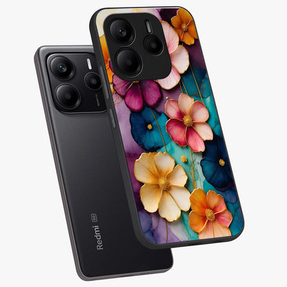 Artlyn Grace Flower Pattern Glass Case displayed in angled mockup highlighting delicate flower pattern design and smooth glass surface.