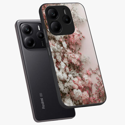 Blush Blossom Cloud Glass Case displayed in angled mockup highlighting soft cloud and blossom design with pastel aesthetic.