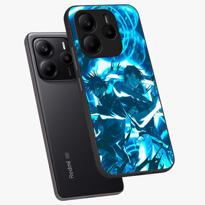 Cursed Energy Clash Glass Case displayed in angled mockup highlighting powerful battle inspired graphic with anime style aesthetic.