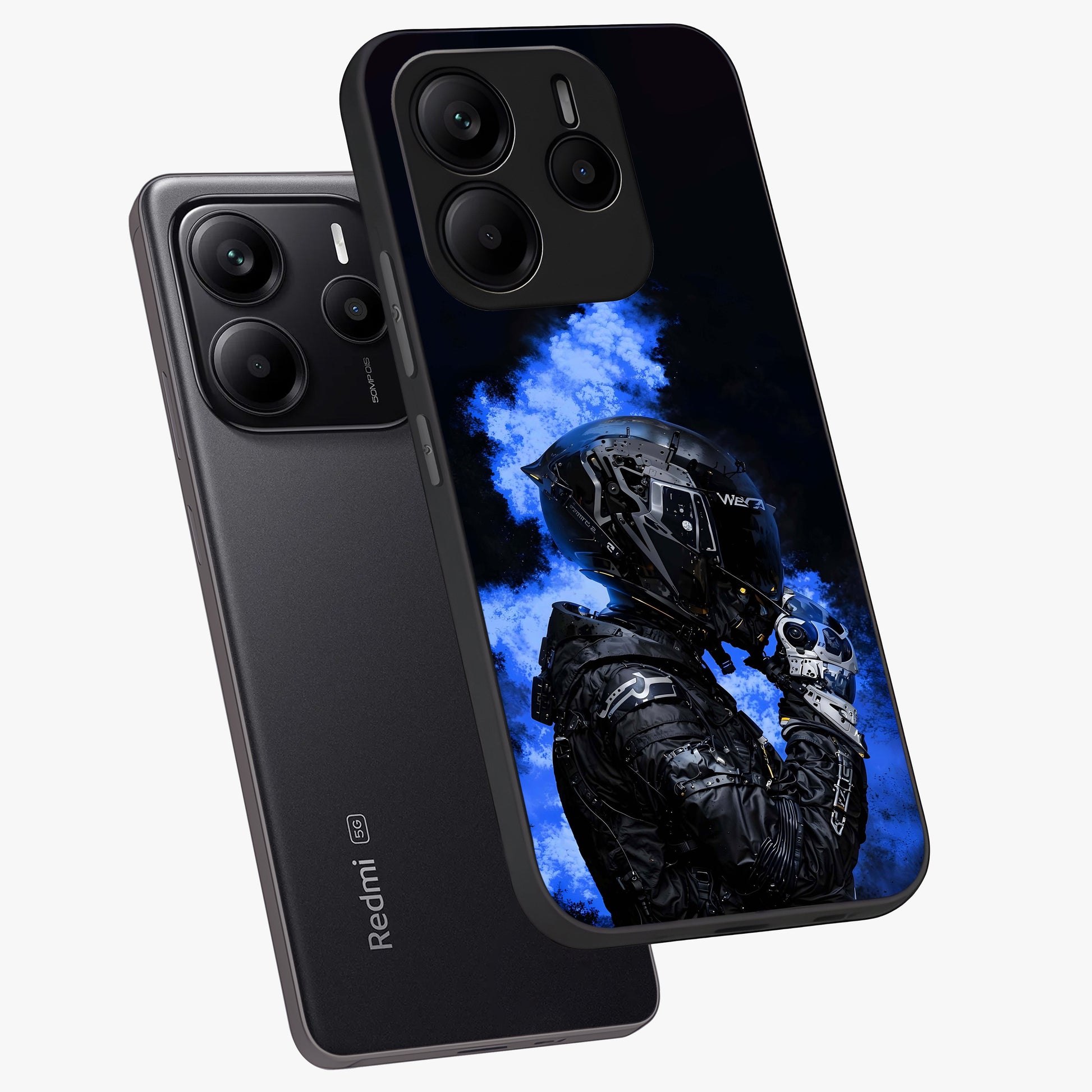 Cyber Sentinel Protocol Glass Case displayed in angled mockup highlighting digital cyber design with sci-fi aesthetic style.
