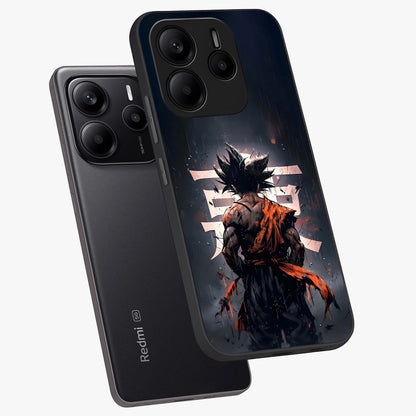 Dark Warrior In Rain Glass Case displayed in angled mockup highlighting dramatic warrior illustration with dark rain aesthetic.