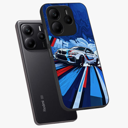 Drift Power Rush Glass Case displayed in angled mockup highlighting powerful drift car design with sporty aesthetic style.