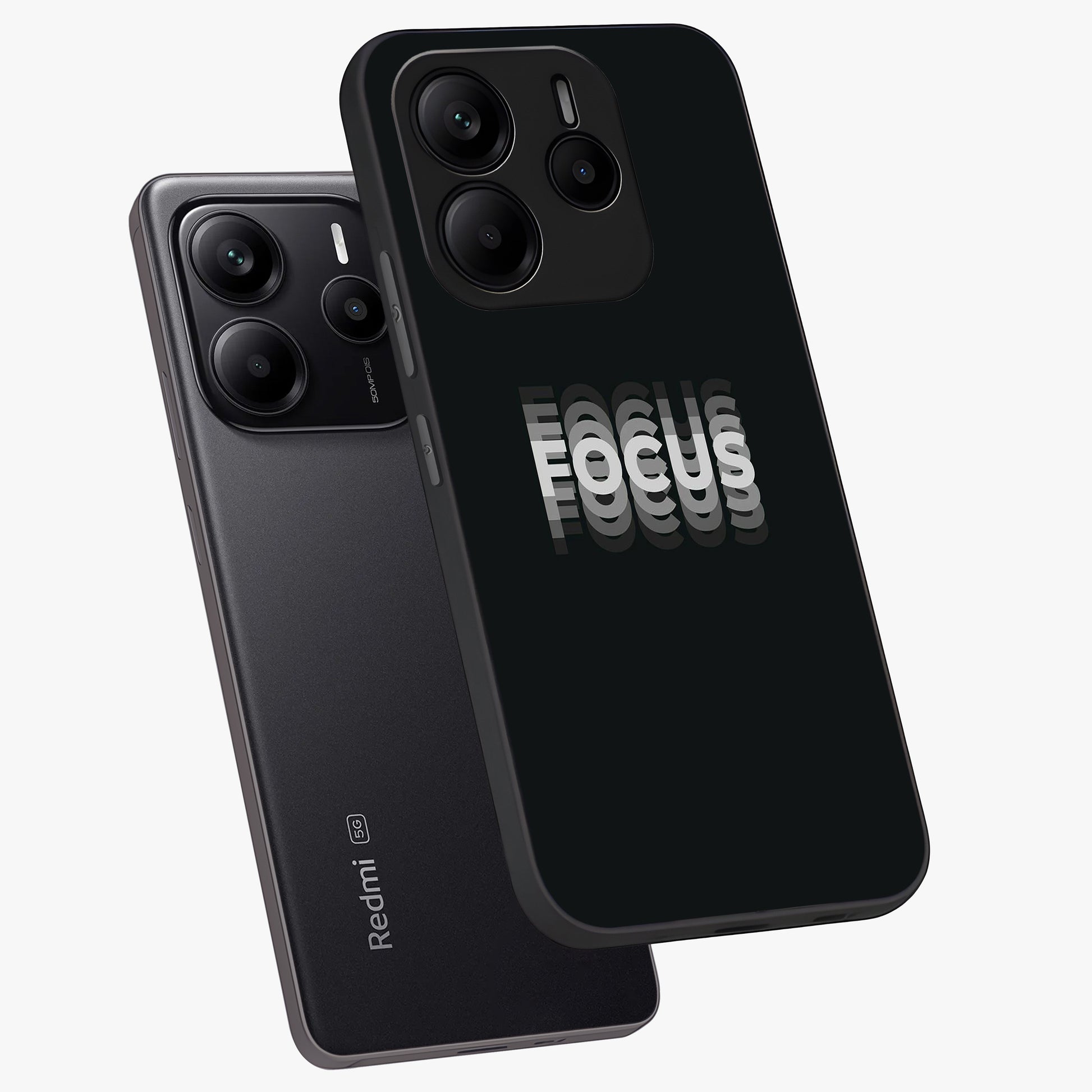 Focus Mode On Glass Case displayed in angled mockup highlighting clean minimal text artwork with modern aesthetic style.
