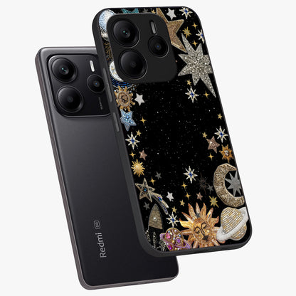 Galactic Jewel Stars Glass Case displayed in angled mockup highlighting shining celestial star design with cosmic aesthetic style.