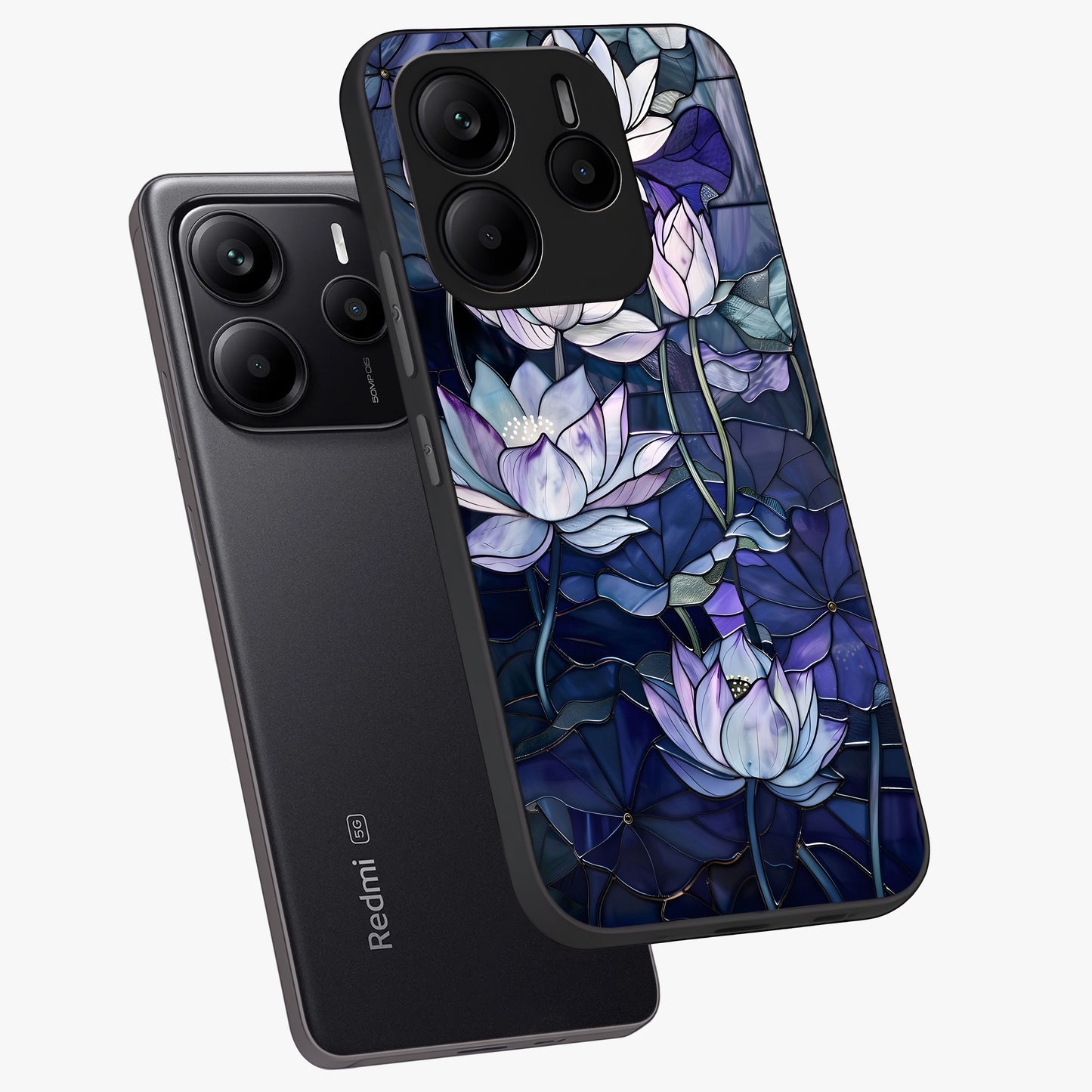 Gloss Petal Rush Glass Case displayed in angled mockup highlighting vibrant petal design with elegant floral aesthetic.
