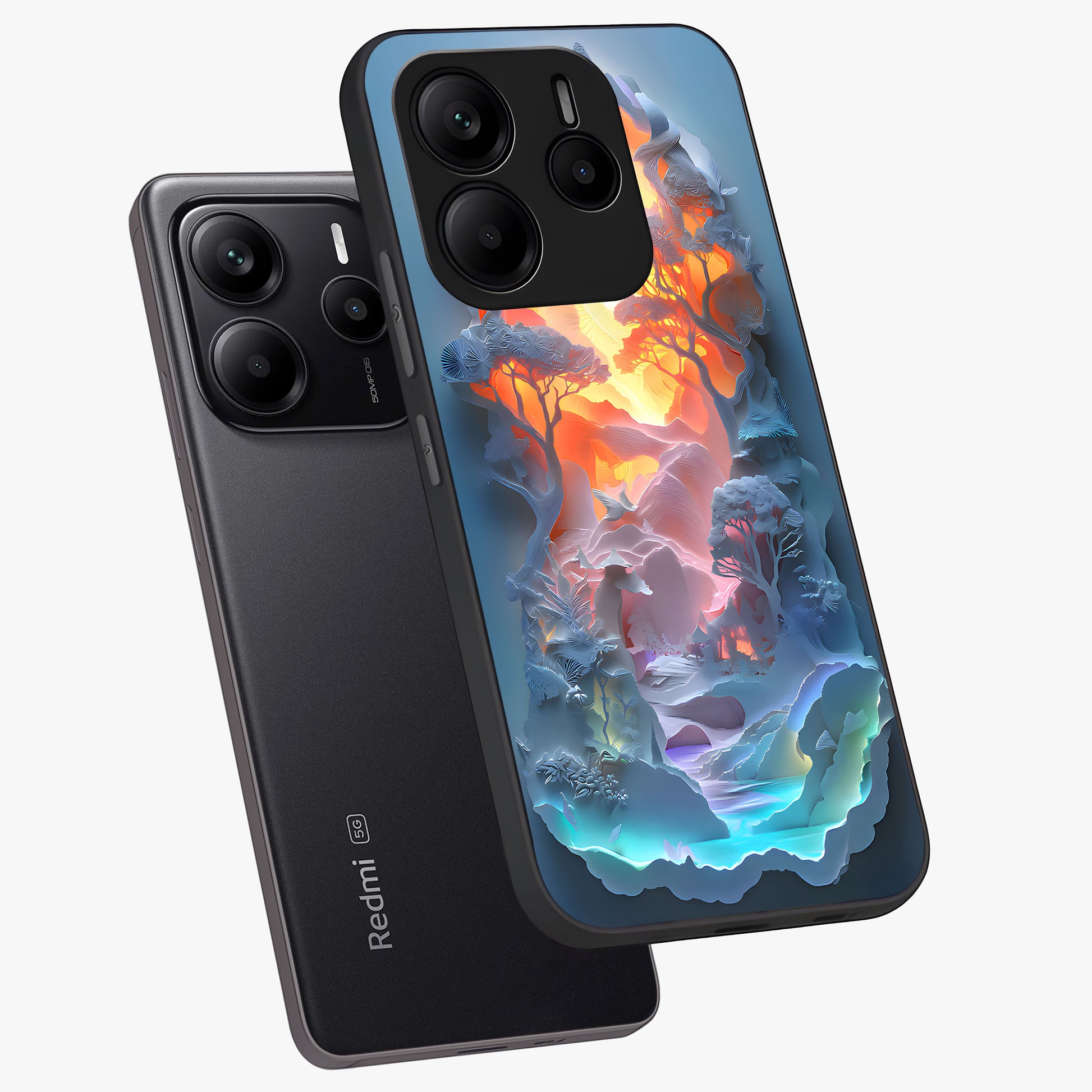 Glow Forest Portal Glass Case displayed in angled mockup highlighting mystical forest design with magical glowing aesthetic.
