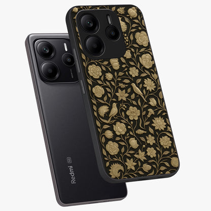 Golden Evil Eye Mandala Glass Case displayed in angled mockup highlighting protective evil eye symbol with golden mandala design.