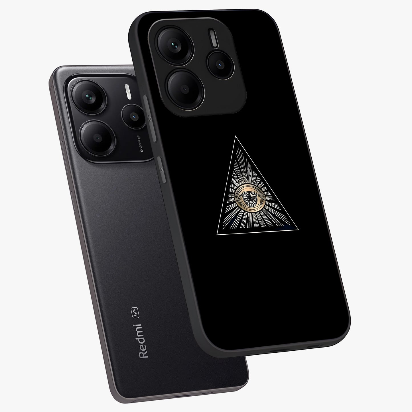 Illuminati Evil Glass Case displayed in angled mockup highlighting dark occult inspired design with bold aesthetic style.