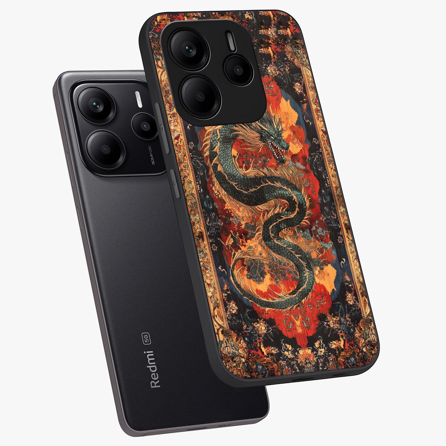 Inferno Dragon Soul Glass Case displayed in angled mockup highlighting powerful dragon illustration with inferno aesthetic.