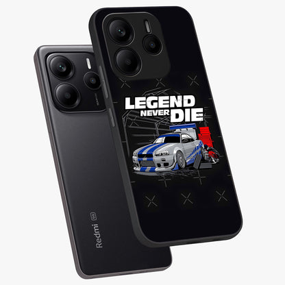 Midnight Racing Legacy Glass Case displayed in angled mockup highlighting dynamic automotive design with bold midnight aesthetic.
