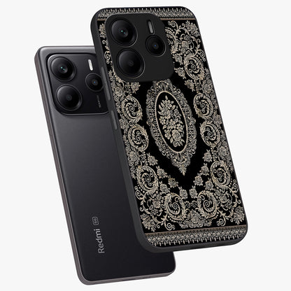 Noir Bloom Elegance Glass Case displayed in angled mockup highlighting refined flower design with stylish noir aesthetic.