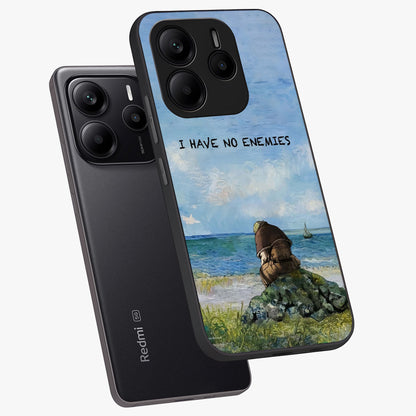 Peace Beyond War Glass Case displayed in angled mockup highlighting meaningful message design with artistic aesthetic style.
