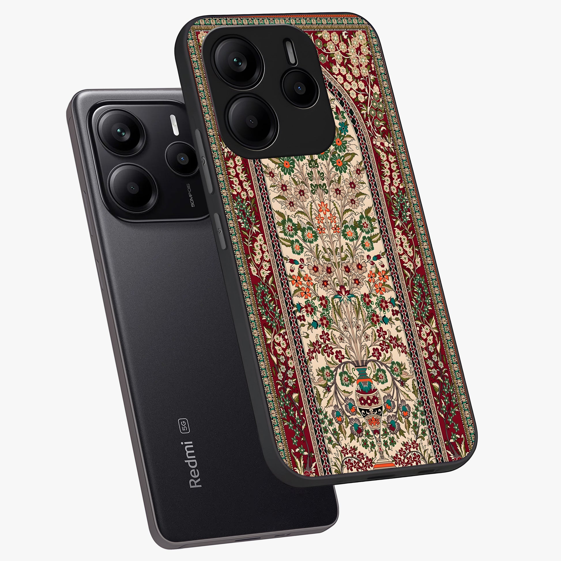 Persian Inspired Glass Case displayed in angled mockup highlighting intricate traditional design with elegant cultural aesthetic.