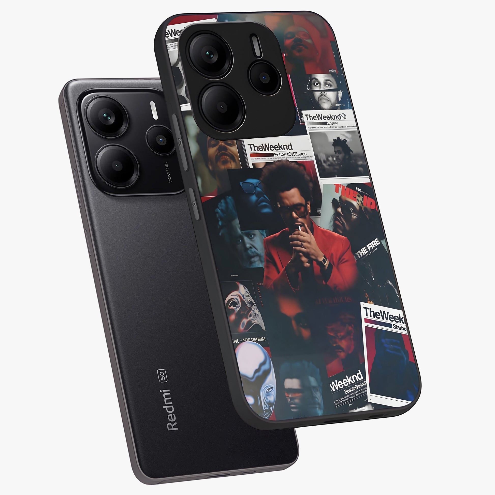 The Weeknd Glass Case displayed in angled mockup highlighting stylish pop culture inspired design with modern aesthetic.
