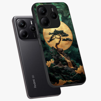 Zen Moon Rise Glass Case displayed in angled mockup highlighting peaceful lunar design with zen aesthetic style.