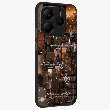 Bittersweet Aesthetic Chaos Glass Case upright view showcasing bold artistic chaos design with modern aesthetic style.