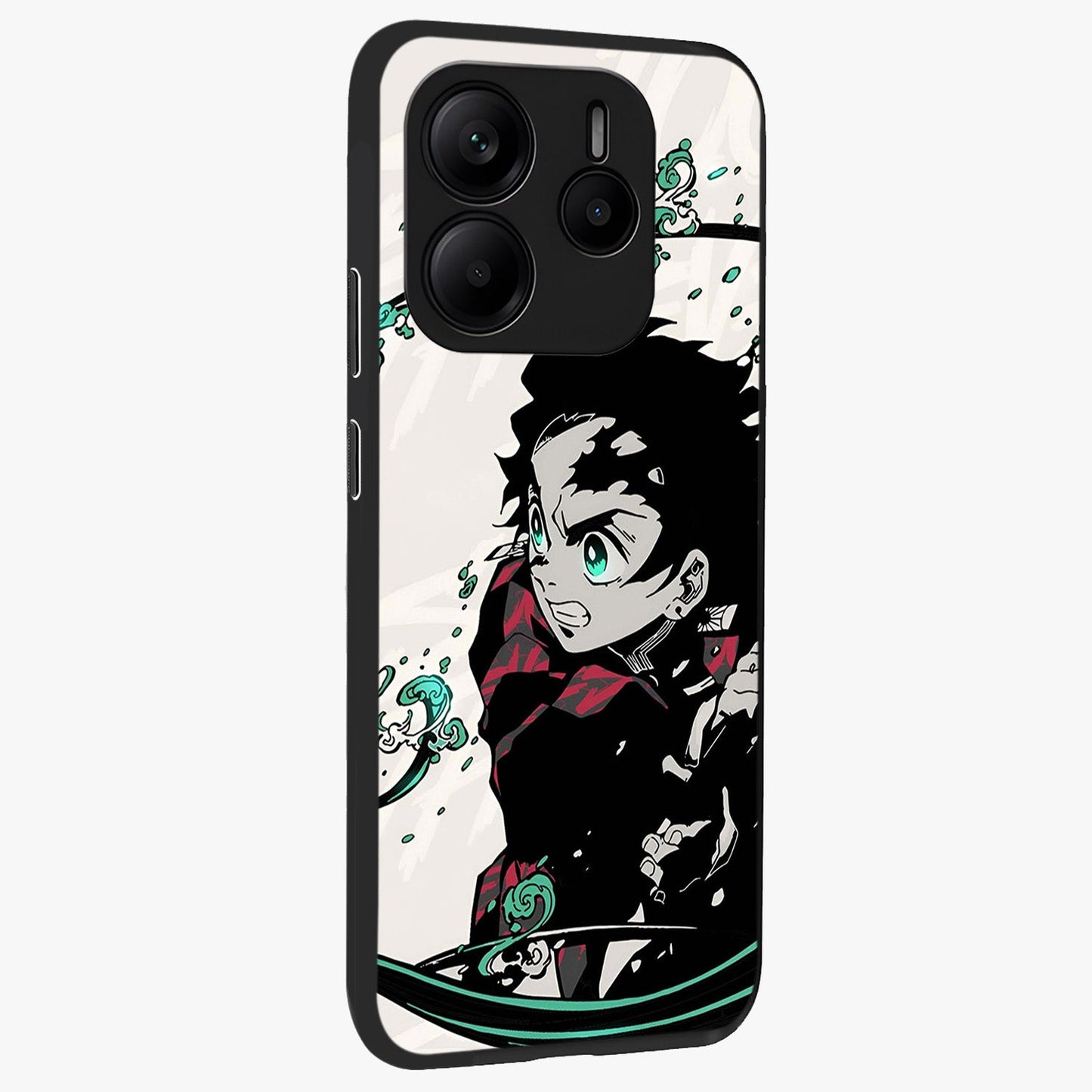 Demon Slayer Glass Case upright view showcasing powerful anime artwork with intense warrior theme.