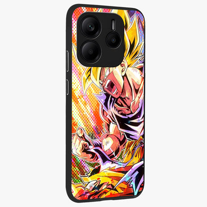 Firing Goku Glass Case upright view showcasing energetic anime artwork with bold warrior theme.