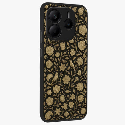 Golden Evil Eye Mandala Glass Case upright view showcasing decorative evil eye mandala artwork with spiritual aesthetic style.