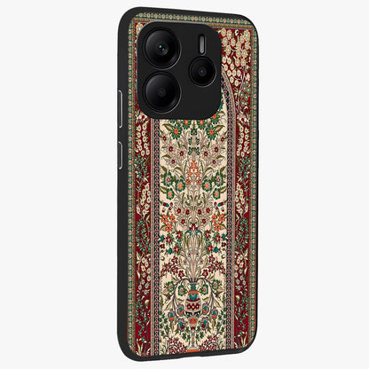 Persian Inspired Glass Case upright view showcasing decorative Persian artwork with rich heritage theme.