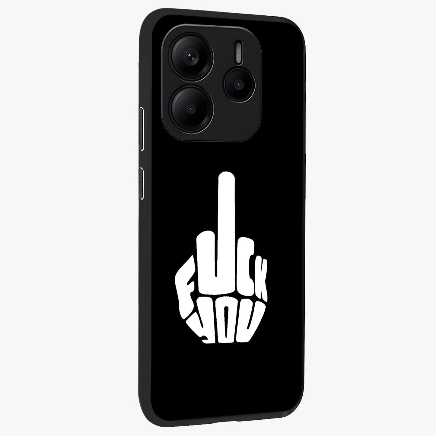 Rebel Mode On Glass Case upright view showcasing striking statement artwork with bold rebellious theme.