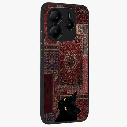 Regal Magic Cat Apple Glass Case upright view showcasing charming cat artwork with playful magical theme.